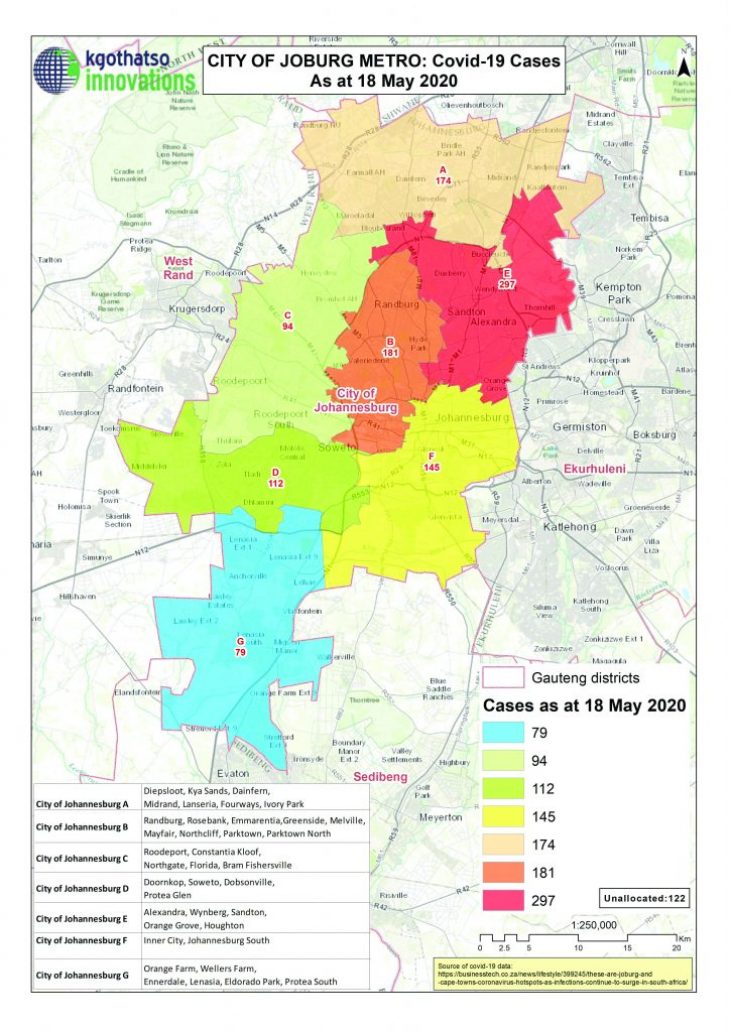 Joburg Metro Covid19 Cases Map View